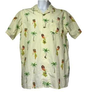 Roark Panji Hula button up short sleeve Palm Tree Dragon Shirt Size M